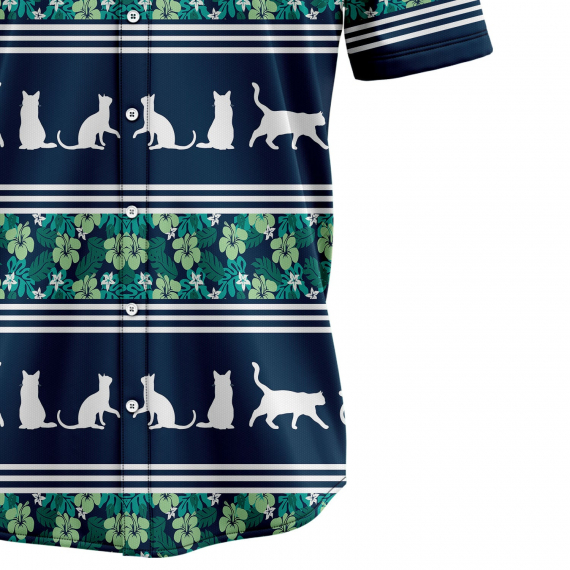 Cat Shape Tropical Line T1007 Hawaiian Shirt