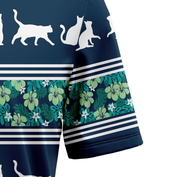 Cat Shape Tropical Line T1007 Hawaiian Shirt