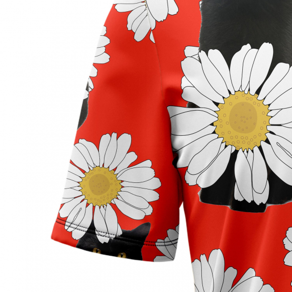 Black Cat Daisy Summer T2007 Hawaiian Shirt