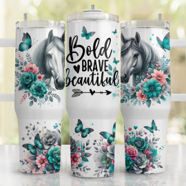 40oz Floral Horse Tumbler Wrap 40oz Sublimation Design Download Affirmation Horse 40oz Tumbler Png 40 Oz Quencher Tumbler Sublimation Png