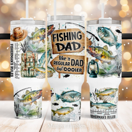 Fishing dad 40oz Quencher tumbler sublimation design Bass fish Fisherman quote Lake life PNG wrap Waterslide template Digital download
