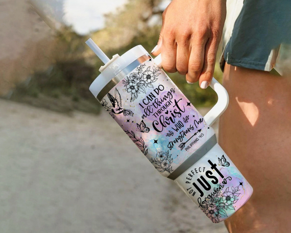 Christian Faith 40oz Tumbler Sublimation Design Wrap - 40oz Quencher Tumbler PNG File Template Instant Digital Download - Jesus God