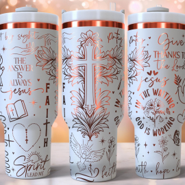 Faith Love Hope Laser Engraved Full Wrap Design for 40oz Tumbler Digital Download SVG For Laser Rotary Religious 40oz Tumbler Laser Wrap