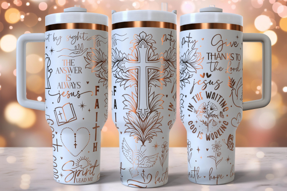Faith Love Hope Laser Engraved Full Wrap Design for 40oz Tumbler  Digital Download  SVG For Laser Rotary  Religious 40oz Tumbler Laser Wrap